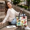 Cute Floral Bow Butterfly Printed Shoulder Bag Casual Outdoor Daily Use Fashionable Women Tote Bag