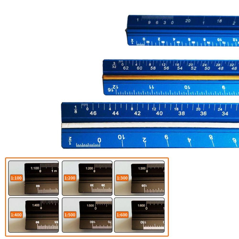 Metal Triangular Ruler Stationery Design Ruler Multi-functional Measuring Tools Architect Engineer