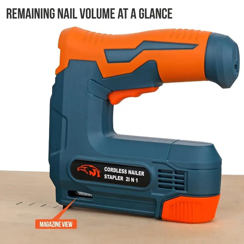 2000mAh Electric Staple Gun Cordless Nailer Stapler USB Charging Portable Battery Powered Nail Gun With 6mm and 10mm Nails