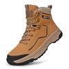 Men's High Top British Style Platform Worker Boot Velvet Warm Cotton Shoes Outdoor Snow Hiking Shoes Non-Slip