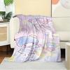 1pc Cute Cartoon Gemini Flannel Blanket - Seasonal Universal Cozy Washable Gift for All Ages, for All Families, Multiple Sizes Availablez010