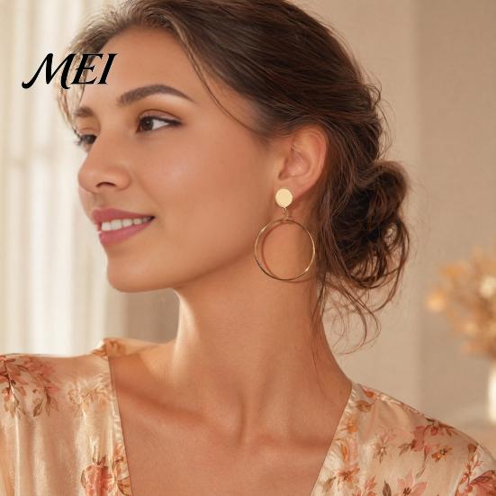 Draped Style Earrings 1 Pair Drop for Women, Large Circle Earrings, European Small Face Enhancing Daily Wear Casual Commuting