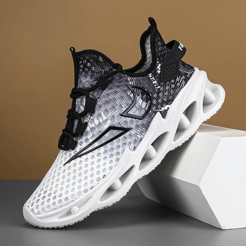 Мужские кроссовки для бега Модная мужская повседневная обувь Сетчатые дышащие кроссовки Легкие удобные теннисные спортивные тренировочные туфли