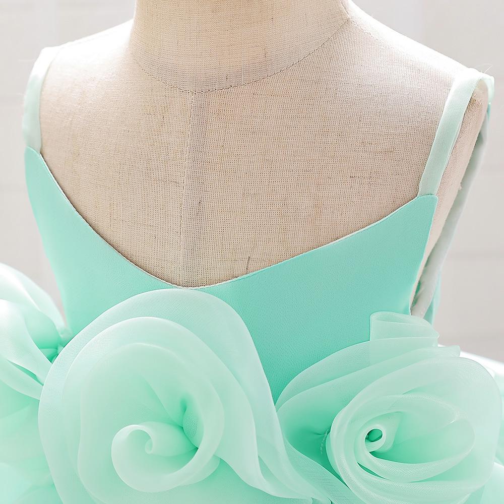 Платье принцессы для годовалой девочки с 3D цветочным дизайном для особых событий или выступлений на пианино