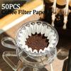 50 шт./компл. Белые фильтры для кофе, одноразовая бумага для кофемашины, 1-4 чашки, белая фильтровальная бумага, кофейный фильтр для торта