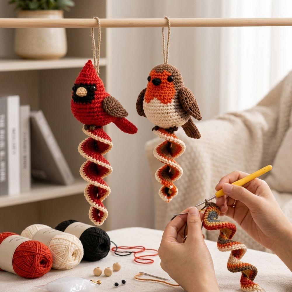Butterfly Bee DIY Spiral Animal Hanging Ornament Bunny Frog Christmas Doll Pendant Beginner Guide