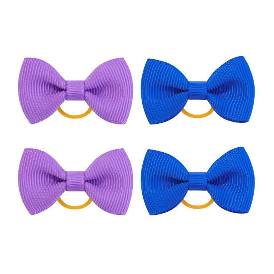 Puppy Dog Hair Bows with Rubber Bands Handmade Small Bowknot Dog Hair Accessories Pet Grooming Supplies