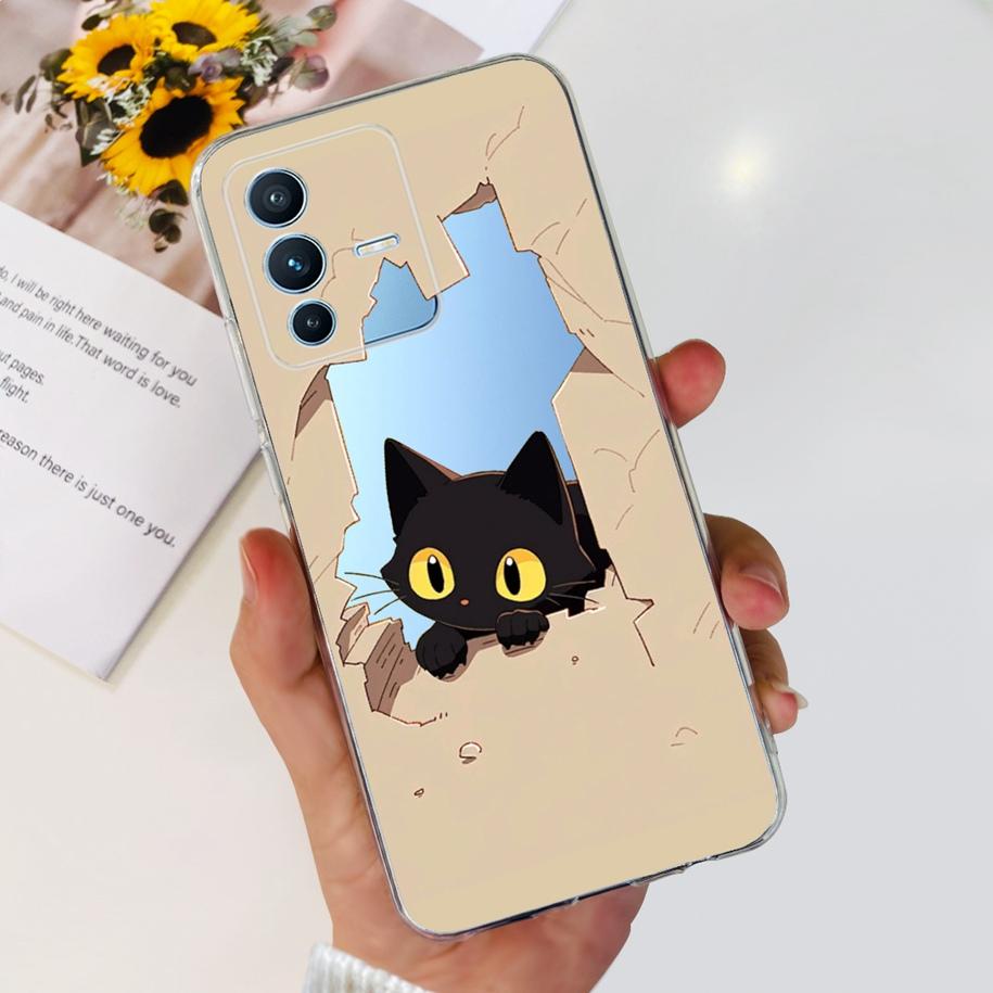 Чехол для Vivo V23 Pro V2132 Чехол для Vivo V23 5G V2130 V2303 Чехол Модный Цветочный Прозрачный Силиконовый Чехол для Телефона Для Vivo V23e V 23 Бампер