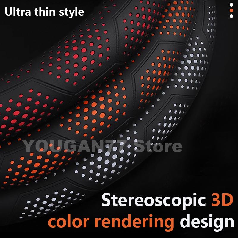 Leather Car Steering Wheel Cover For Hyundai Bayon 2022-2025 wear-resistant Auto Steering Wheel Hyundai Bayon Accessories 2025