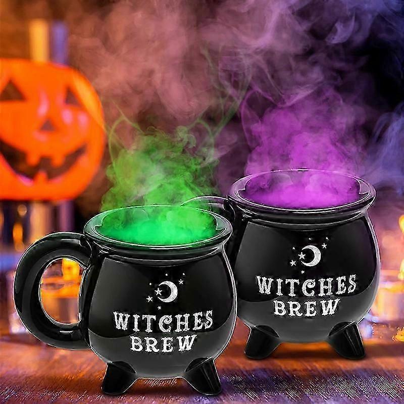 Creative Witches Brew Witch Cauldron Coffee Mug Black Ceramic Cups Halloween Tabletop Decoration