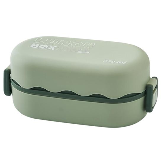 Bento Box водонепроницаемый, хорошо герметизирующий, двухслойный, большой емкости, многофункциональный школьный детский обеденный контейнер с ложкой для ежедневного использования