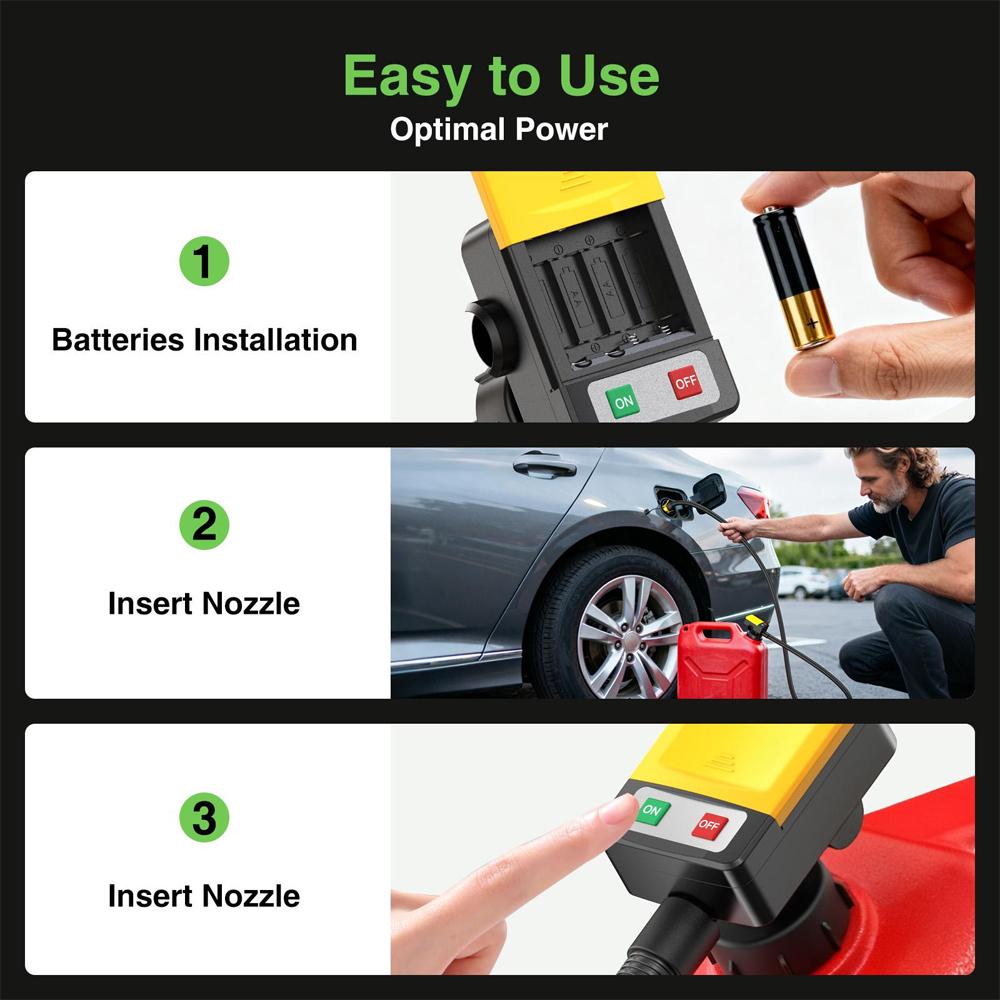 Taskstar Electric Suction Fuel Pump Auto-stop Sensor Leak Protection 51"Hose Gasoline Diesel Electric Fuel Transfer Oil Pump