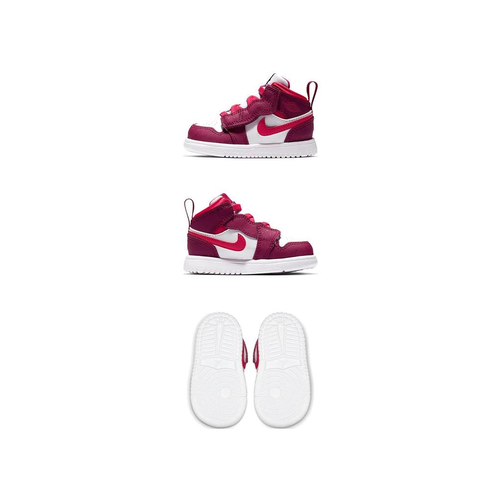 Jordan Детские кроссовки Air Jordan 1 Mid Alt High top Розово-красные для малышей и детей ясельного возраста AT4613-661