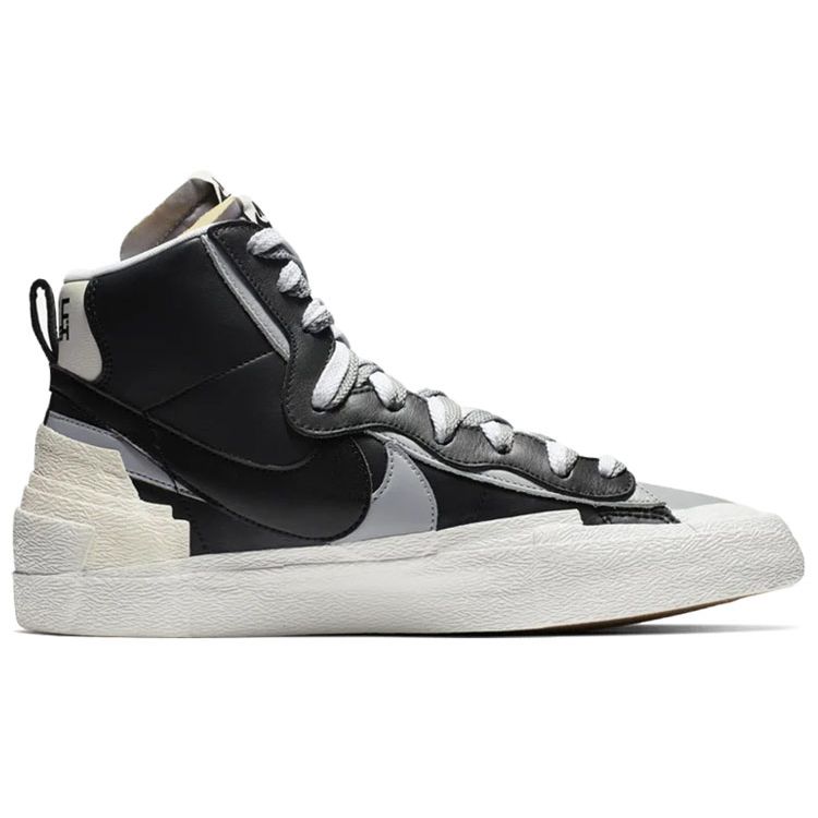 Sacai x Nike Blazer Mid Черно-серые Унисекс Кроссовки черно-антрацитовые BV0072-002