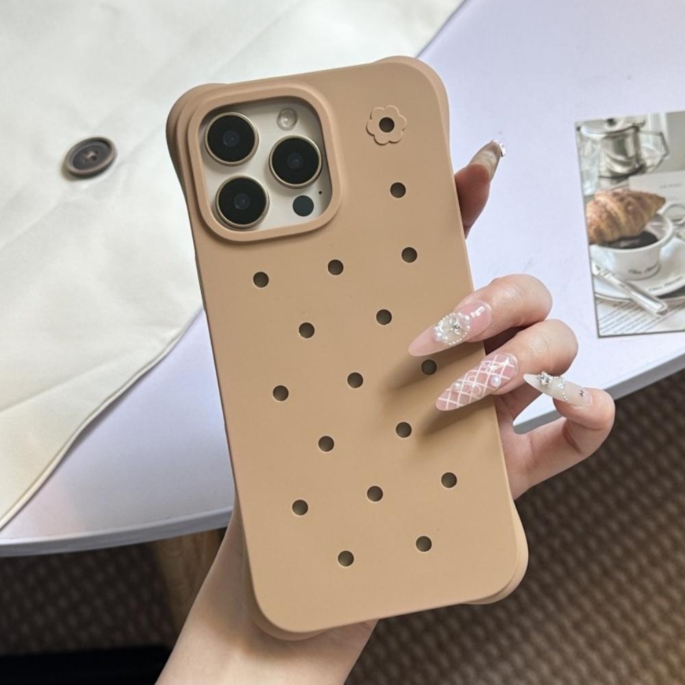 DIY Hole for Crocs Charms Silicone Phone Case For iPhone 17 Pro Max 16 15 14 13 Pro 16 Plus Candy Color Shockproof Soft Cover