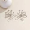 Jewelry Accessories Lines Hoop Earrings Metal French Earrings Gift Flower Earrings  Female Girls