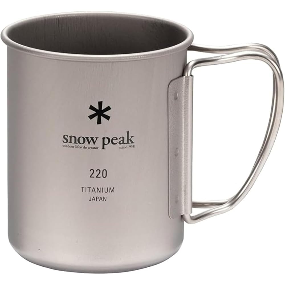 Snow Peak Titanium Single Mug 220ml Lightweight Insulated Durable Camping Outdoor Cup