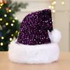 Christmas Sequin Long Hair Hat Double Layer Festive Party Headwear 32x45cm