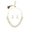 Gold Tone Traditional Kundan & Pearls Necklace Set For Women
