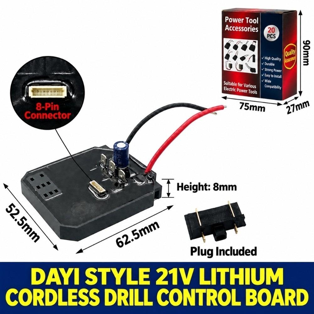 21V Voltage Drill Control Board for Dayi Style Electric Drill Power Tool Repair