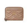GG Marmont Leather Card Holder , Coin Purse Regular Women's Gray Pink (Unisex) Card Holders 671772 DTDHT 5729