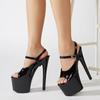 Летние сексуальные женские босоножки для танцев на шесте, уличные босоножки на платформе с открытым носком и пряжкой на ремешке, для выпускного вечера, на тонком высоком каблуке, женская обувь