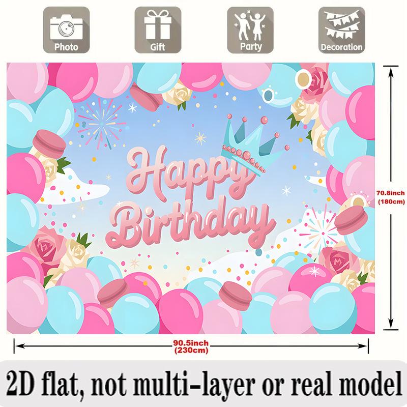 Birthday Theme Banner, Multicolor Photo Backdrop Wall Decor for Party