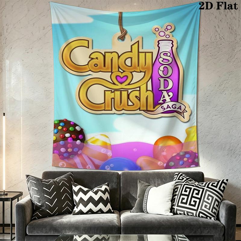 Candy Crush Saga Pattern Home Decor Tapestry, Wall Hanging, Decorative RV Wall Cloth.MGT0918007