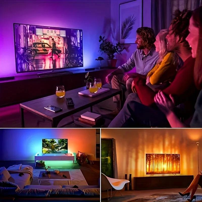 1M-30M RGB LED Strip Light Bluetooth APP Control Color Changing Light Flexible LED Lamp Tape For TV BackLight Room Decoration