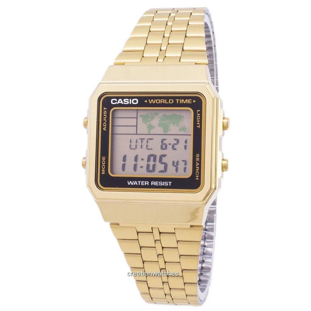 Casio Digital Stainless Steel World Time A500WGA-1DF A500WGA-1 Men's Watch