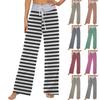 Women's Fashion Casual Comfortable Pajama Pants Printed Drawstring Wide Leg Pants