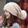 Wool Hat Women's Winter Versatile Rabbit Fur Hat Women's Winter Tide Thickened Warm Knitted Hat Cute Beret Women