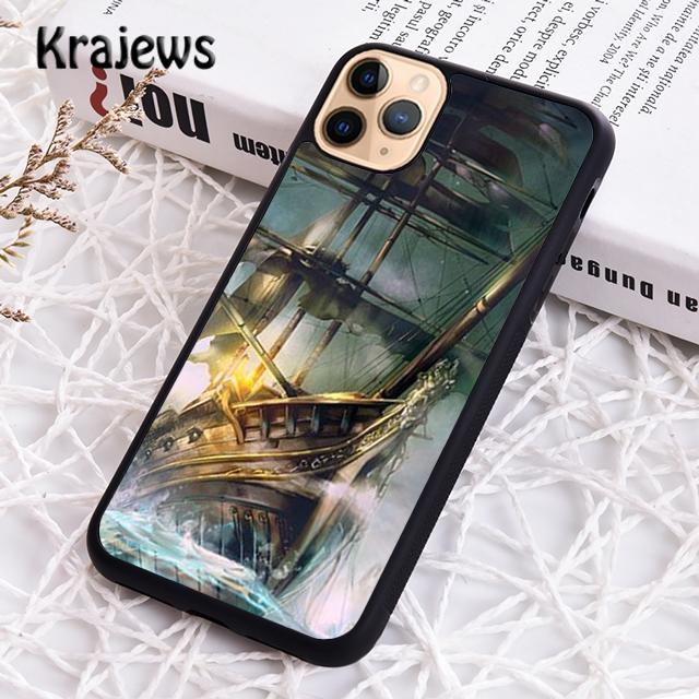Krajews парусник лодка красочный чехол для телефона чехол для iPhone 14 5 SE 6s 7 8 plus X XR XS 11 12 13 pro max Samsung S21 S22ultra