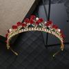 Bridal Crown Red New Style Rose Crown Queen Wedding Dress Updo Hair Accessories Girls Birthday Headband