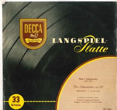 Грампластинка ANATOLE FISTOULARI, LONDONER SYMPHO - Чайковский Лебединое озеро, соч. 20 LXT2682PROMO DECCA Япония Классика Б/у