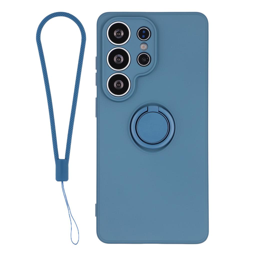 For Samsung Galaxy S26 Ultra Silicone Case with Strap Ring Kickstand Phone Cover