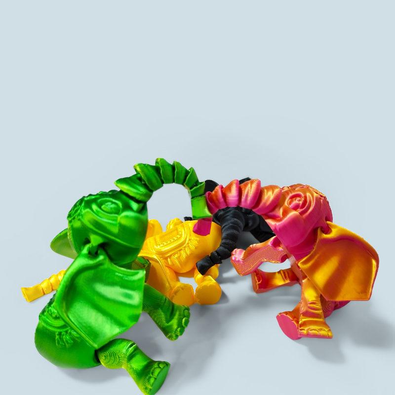 Креативная подвижная модель на шарнирах Милый слон 3D-печать Фигурка Игрушки Украшения для дома Детский подарок на день рождения