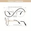 Round Semi-Rimless S Shape Glasses Women Eyeglasses Big Frame Clear Lens Optical Eyewear Men Vintage Anti-Blue Light Computer Eyeglass