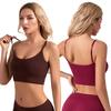 Цельный спортивный бюстгальтер для йоги для женщин, противоударный бесшовный регулируемый ремень, повседневное нижнее белье для тренировок, мягкий дышащий бюстгальтер без косточек