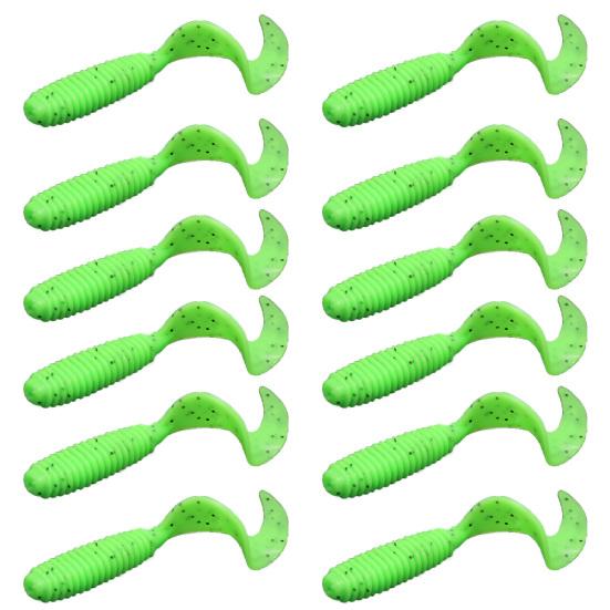 12 шт., 6 см, разноцветная искусственная завитковая червь, мягкая приманка