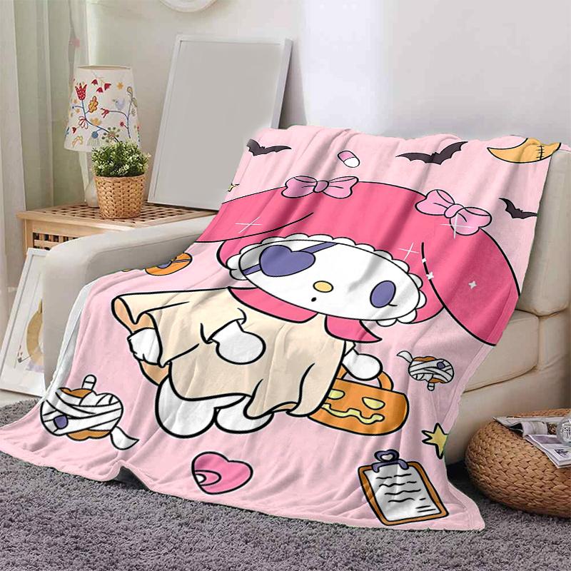 1pc My Melody Halloween Adventure Blanket, Seasonal Home Decorative Throw for All Seasons, Living Room, Travel, Camping, Car Blankets, Beach, Office N