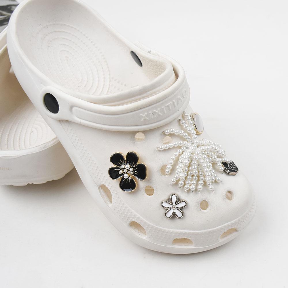 Shoe Charms DIY Flower Pearl Decoration Buckle Shoe Charm Accessories Kids Party Girls Gift