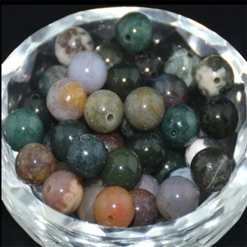 Натуральные индийские агатовые бусины-прокладки для изготовления ювелирных изделий, браслет, аксессуары «сделай сам», 4, 6, 8, 10 мм