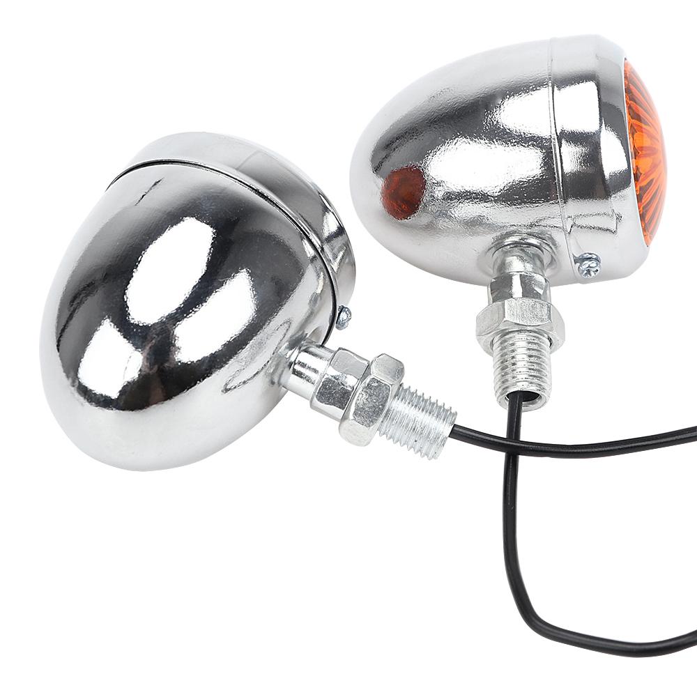 2Pcs Motor Lamp Motorcycle Turn Signal Light Silver Scooter Turn Indicators 10W DC 12V Refit For Suzuki