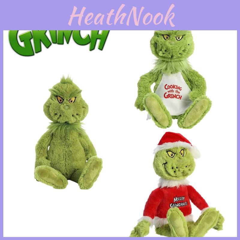 Cute Grinch Christmas Chef Dress Up Plush Toys Soft Adorable Stuffed Dolls