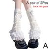 1pc Bow Lace Mid-tube Socks Lolita Winter Leg Cover Japanese Socks For Women's Warm Style Lace Q8Z6