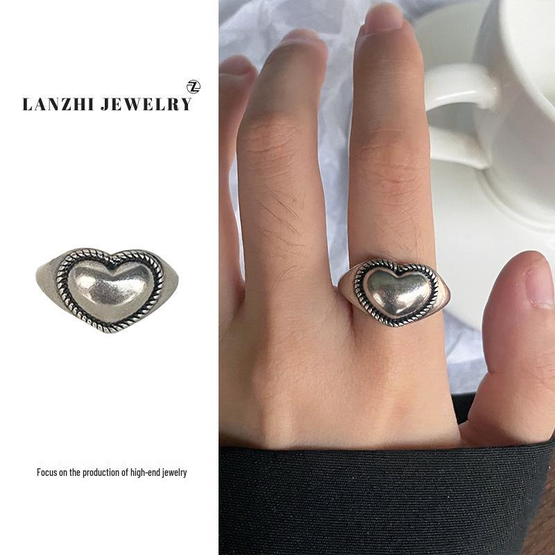 Тайское серебро Женское наборное кольцо - Серебро 925 пробы, Нишевый дизайн, Простые и универсальные украшения