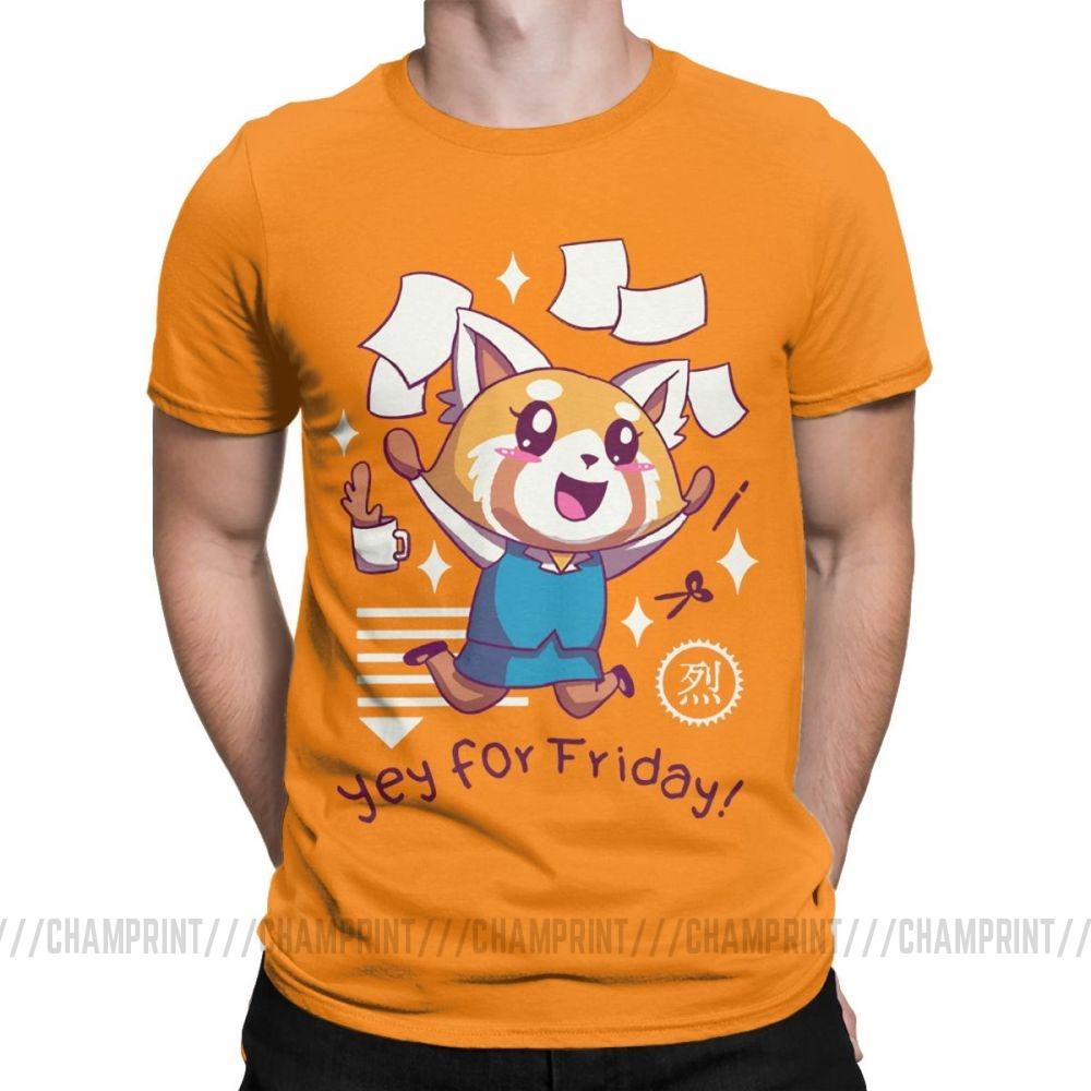 Aggretsuko Tee Shirt Aggressive Retsuko Yey For Friday Happy Weeken T Shirt For Men 100 Cotton