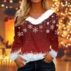 Рубашки с длинным рукавом для женщин Милые топы Рождественские принты Футболки Блузки Повседневные топы больших размеров Базовые топы Пуловеры