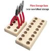 Стеллаж для хранения плоскогубцев из массива дерева с множеством отверстий - Круглый дизайн и дизайн с острыми губками, Настольный органайзер для инструментов.